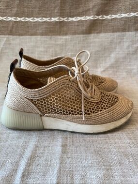 Sam Edelman Delma Raffia Lace-up Sneaker - Size 7